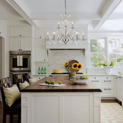 Lampadario di cristallo in stile candela con ramo di albero in stile retrò da fattoria