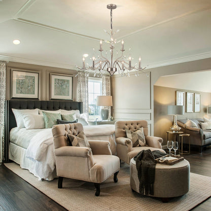 Lampadario di cristallo in stile candela con ramo di albero in stile retrò da fattoria