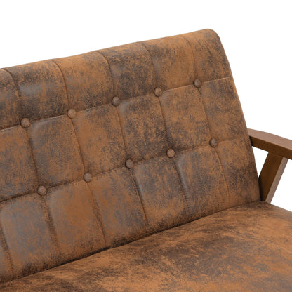 Divano a due posti imbottito in stile moderno di metà secolo, divano a due posti imbottito