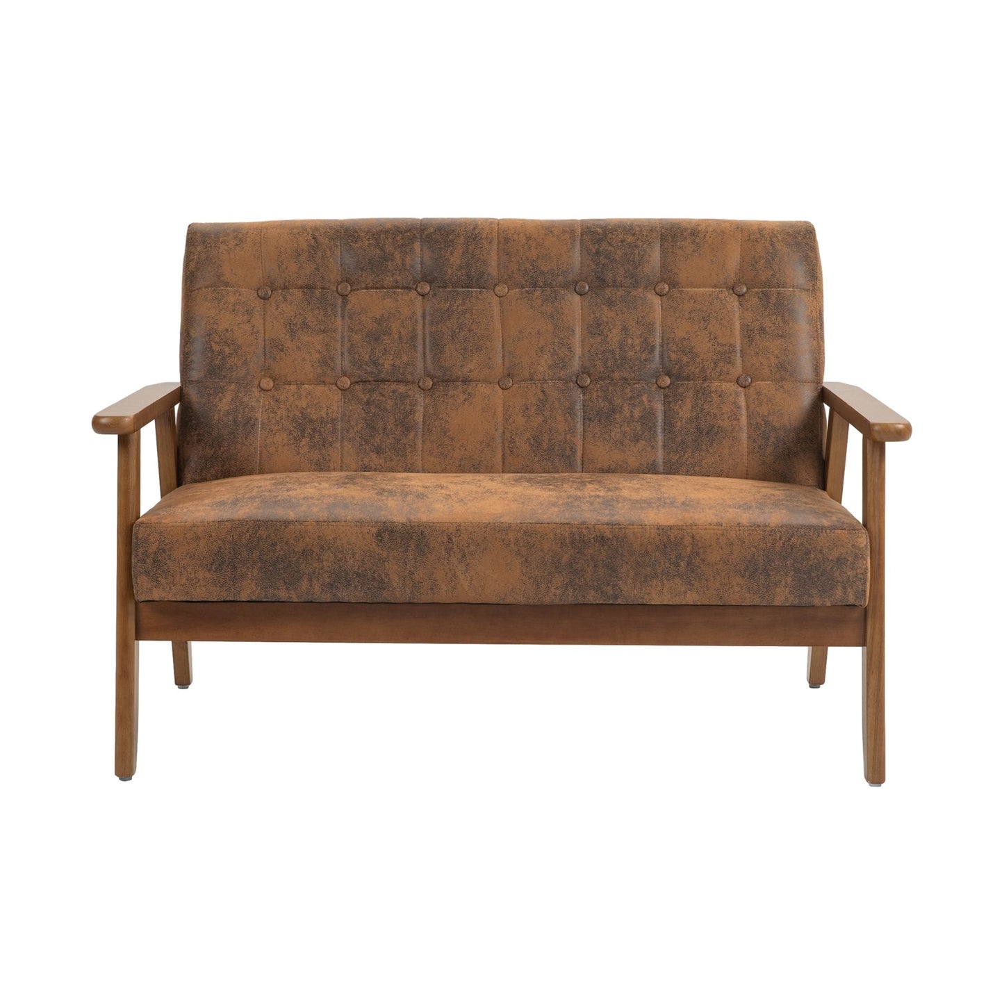 Divano a due posti imbottito in stile moderno di metà secolo, divano a due posti imbottito