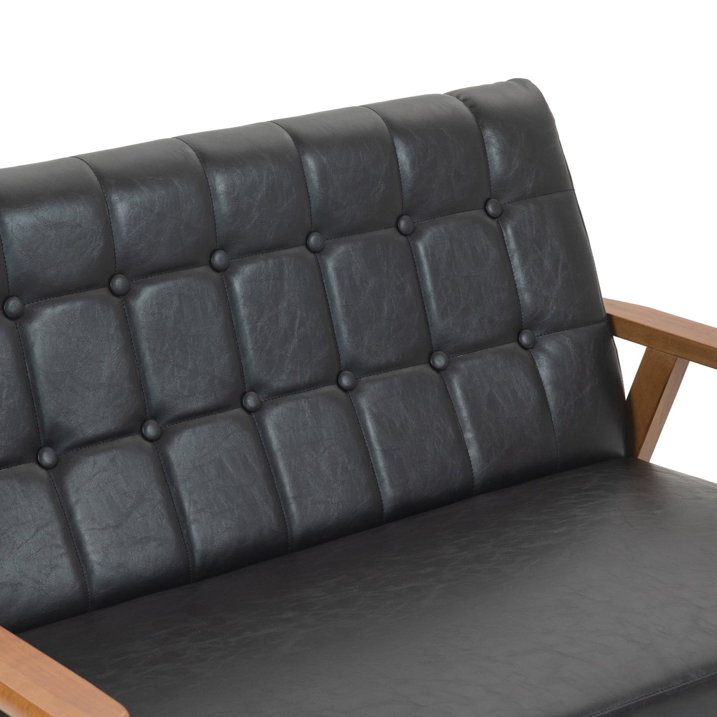 Divano a due posti imbottito in stile moderno di metà secolo, divano a due posti imbottito