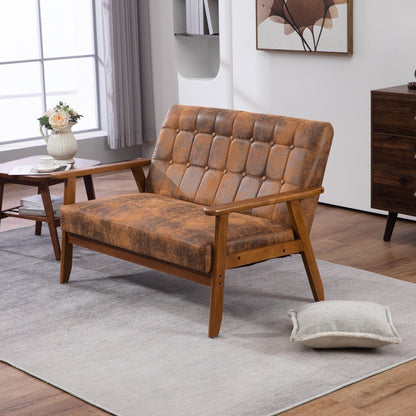 Divano a due posti imbottito in stile moderno di metà secolo, divano a due posti imbottito