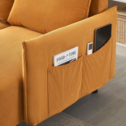 Divano in velluto moderno di metà secolo - 79,50 pollici di lunghezza, comodo divano a due posti per piccoli spazi