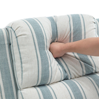 Poltrona reclinabile in lino e pelle sintetica con borchie di metà secolo