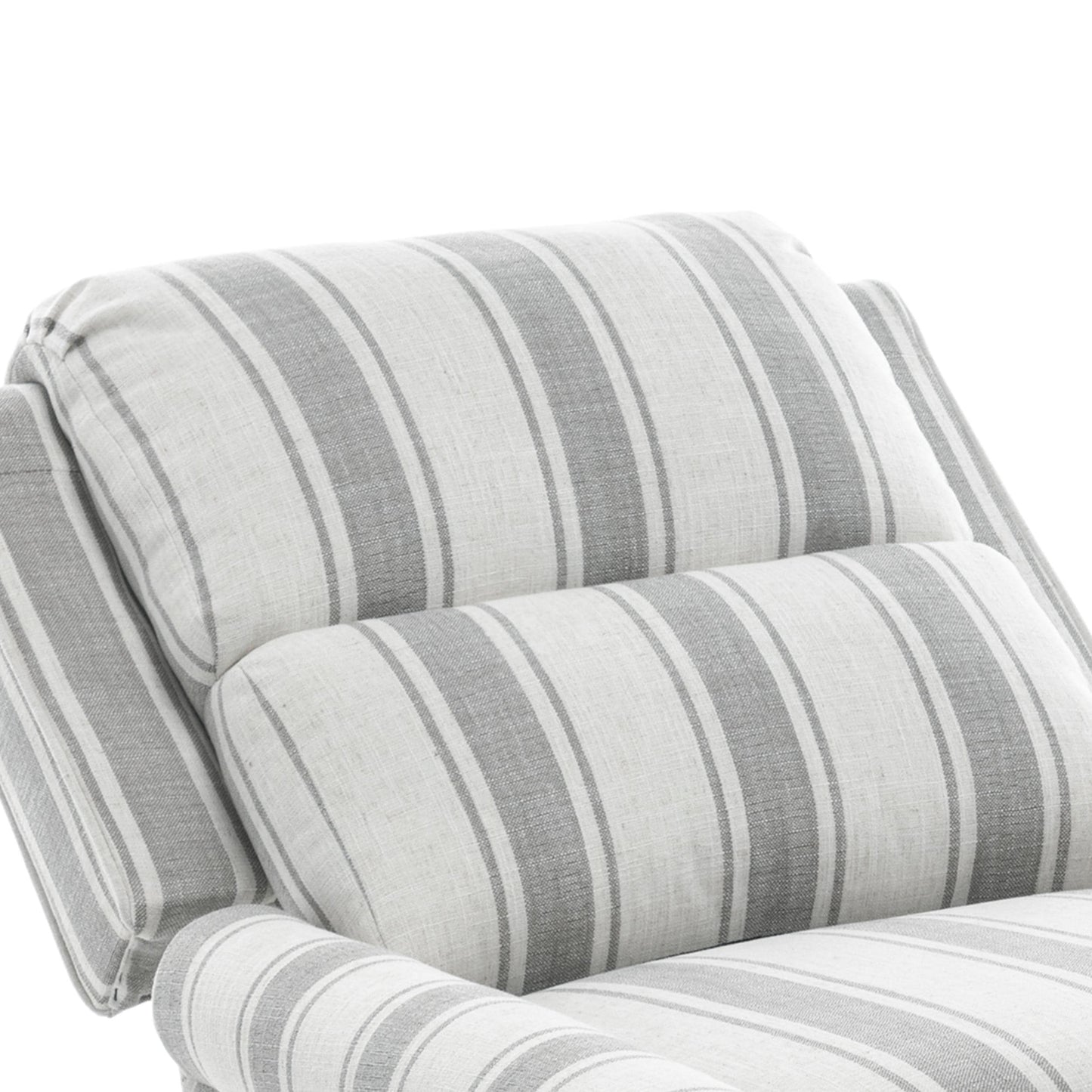 Poltrona reclinabile in lino e pelle sintetica con borchie di metà secolo