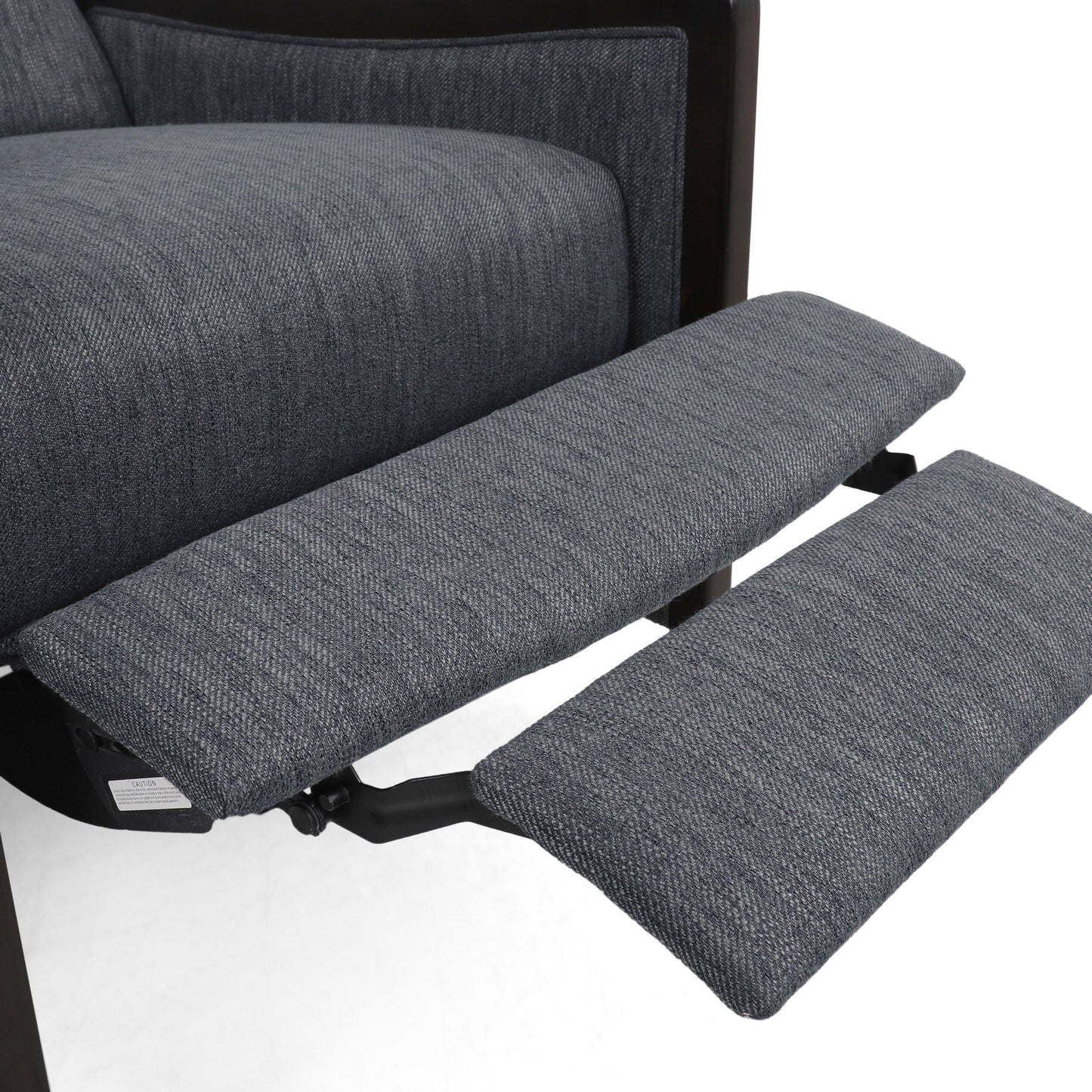 Poltrona reclinabile imbottita Mid-Century con poggiapiedi e struttura in legno di betulla