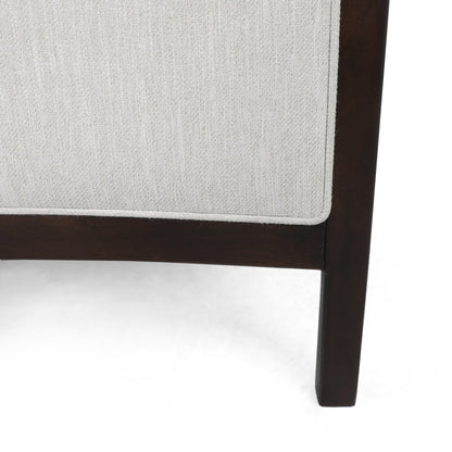 Poltrona reclinabile imbottita Mid-Century con poggiapiedi e struttura in legno di betulla