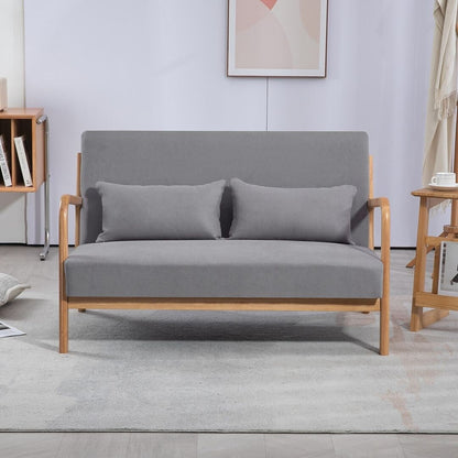 Divano imbottito in stile Mid-Century in legno massello per 2 persone