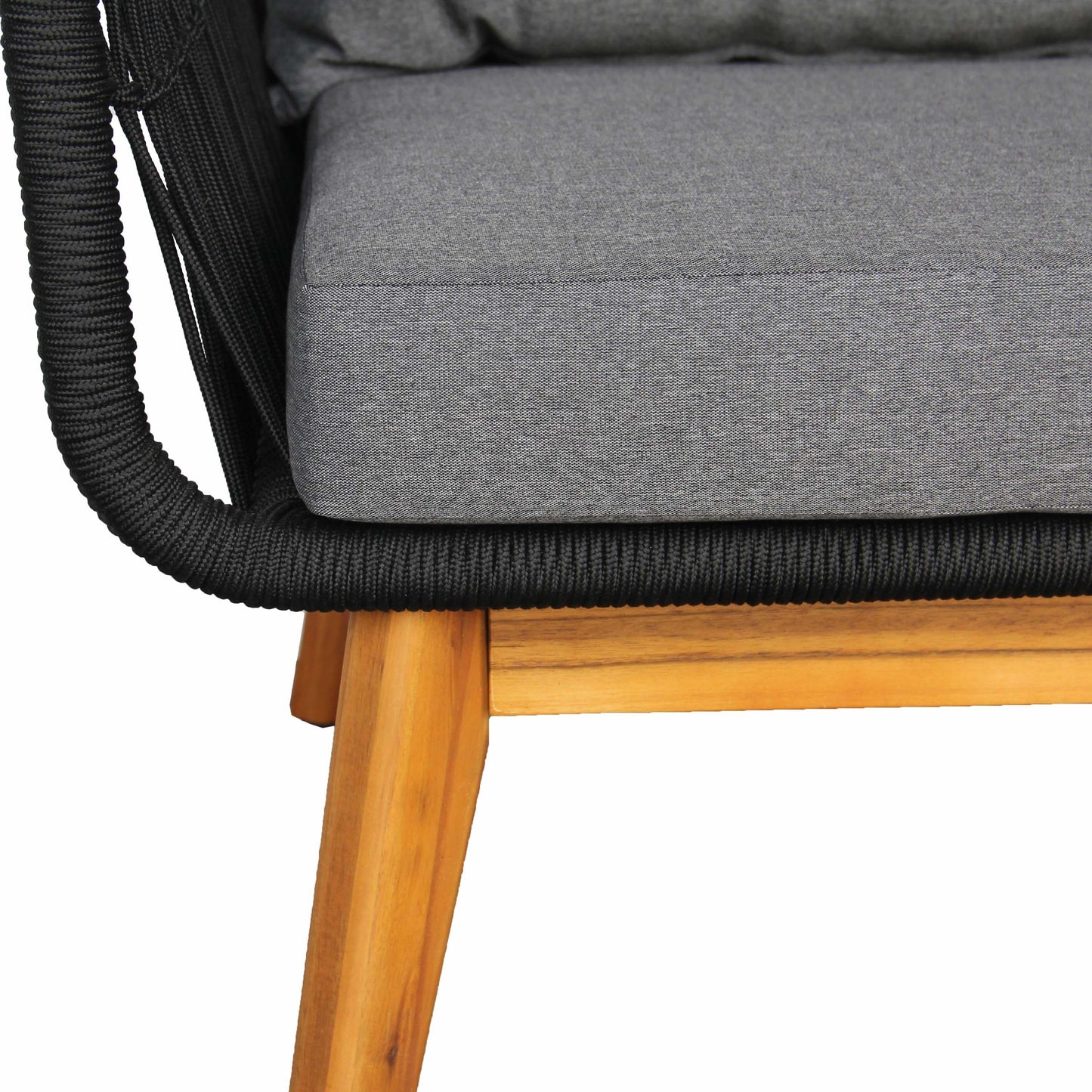 Set da conversazione in corda per esterni in legno di acacia M4H Mieres, 4 pezzi