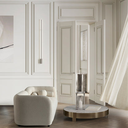 Divano moderno di lusso Milet con braccioli curvi in ​​tessuto bouclé