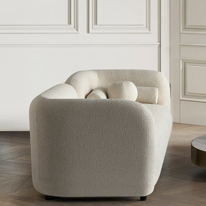 Divano moderno di lusso Milet con braccioli curvi in ​​tessuto bouclé