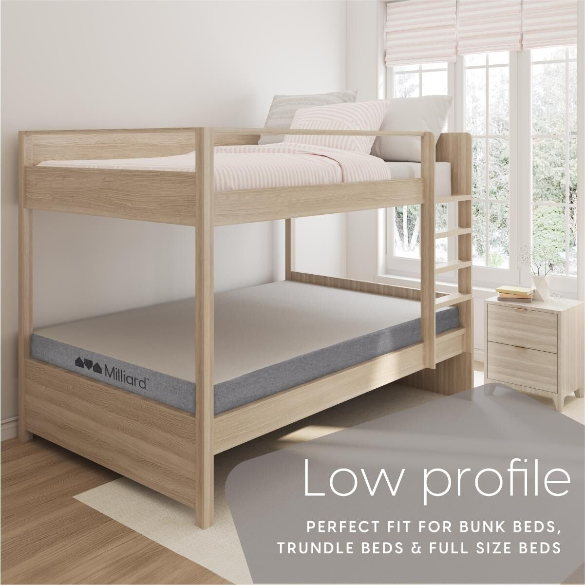 Materasso in memory foam Milliard da 5 pollici - per la sostituzione di un letto a castello, divano letto, letto estraibile o letto pieghevole (singolo)