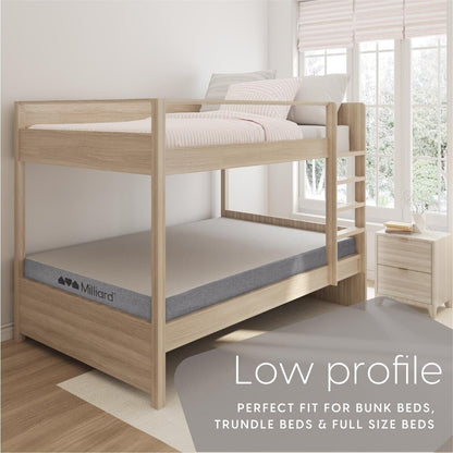 Materasso in memory foam Milliard da 5 pollici - per la sostituzione di un letto a castello, divano letto, letto estraibile o letto pieghevole (singolo)