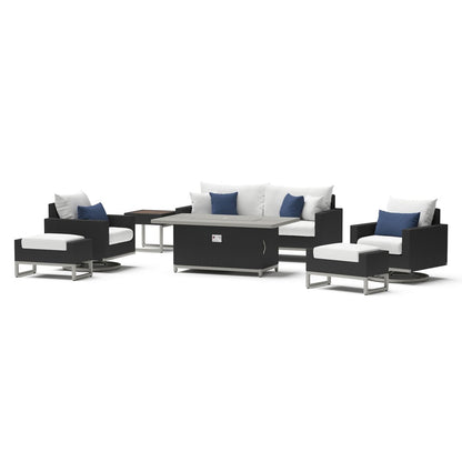 Set di bracieri da esterno Milo Espresso Sunbrella da 7 pezzi