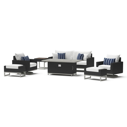 Set di bracieri da esterno Milo Espresso Sunbrella da 7 pezzi