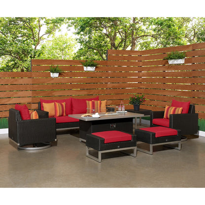 Set di bracieri da esterno Milo Espresso Sunbrella da 7 pezzi