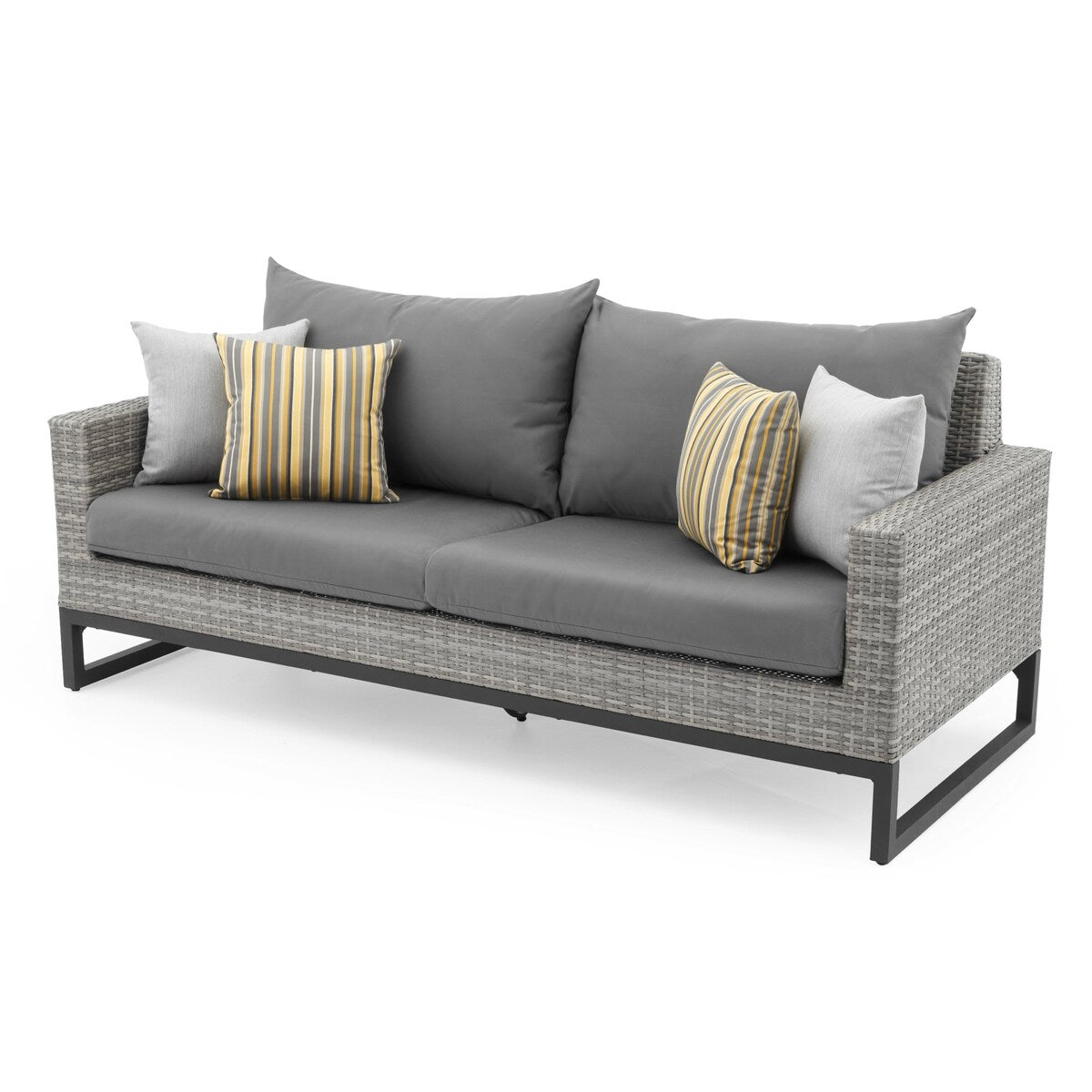 Set di sedute profonde Milo Gray Sunbrella da esterno, 7 pezzi, per patio