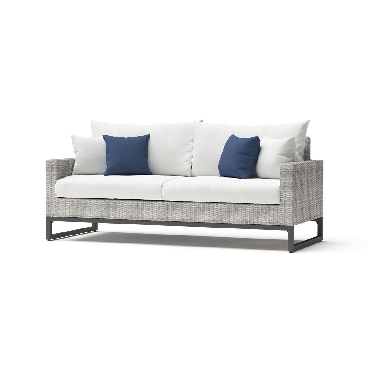 Set di sedute profonde Milo Gray Sunbrella da esterno, 7 pezzi, per patio