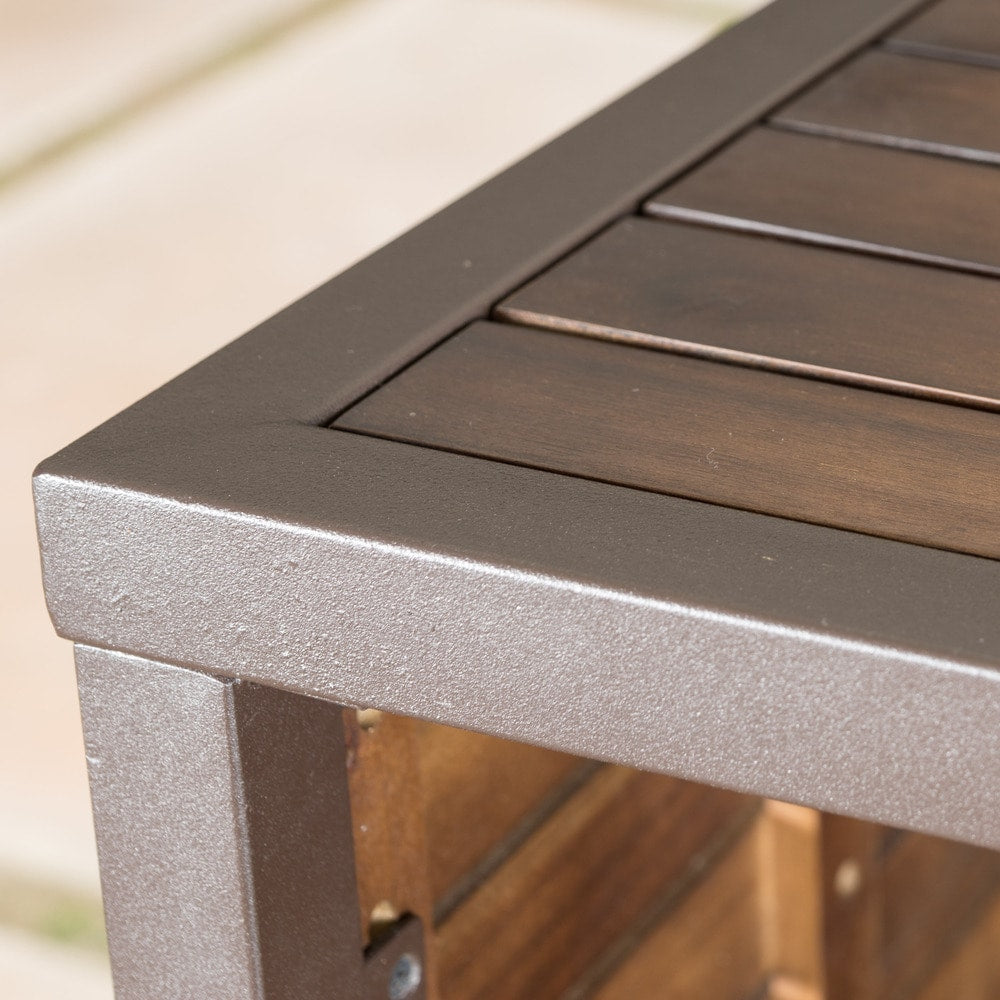 Set da bar da bistrot per esterni Milos in legno di acacia, 3 pezzi, di Christopher Knight Home