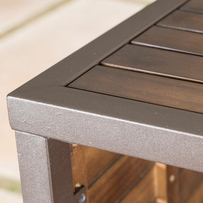 Set da bar da bistrot per esterni Milos in legno di acacia, 3 pezzi, di Christopher Knight Home