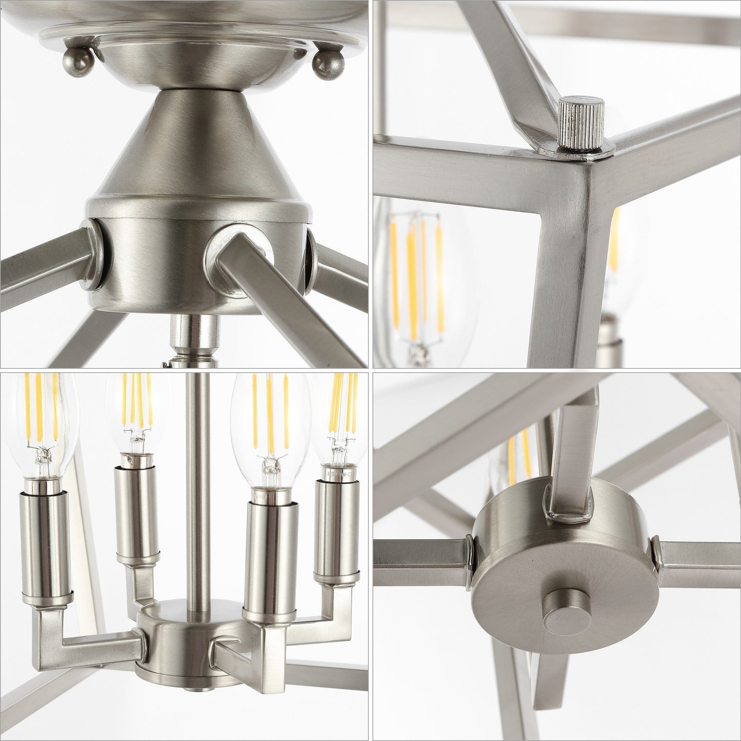 Milton Mini Lanterna a 4 luci in ferro moderno stile fattoria LED da incasso, di JONATHAN Y