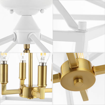 Milton Mini Lanterna a 4 luci in ferro moderno stile fattoria LED da incasso, di JONATHAN Y