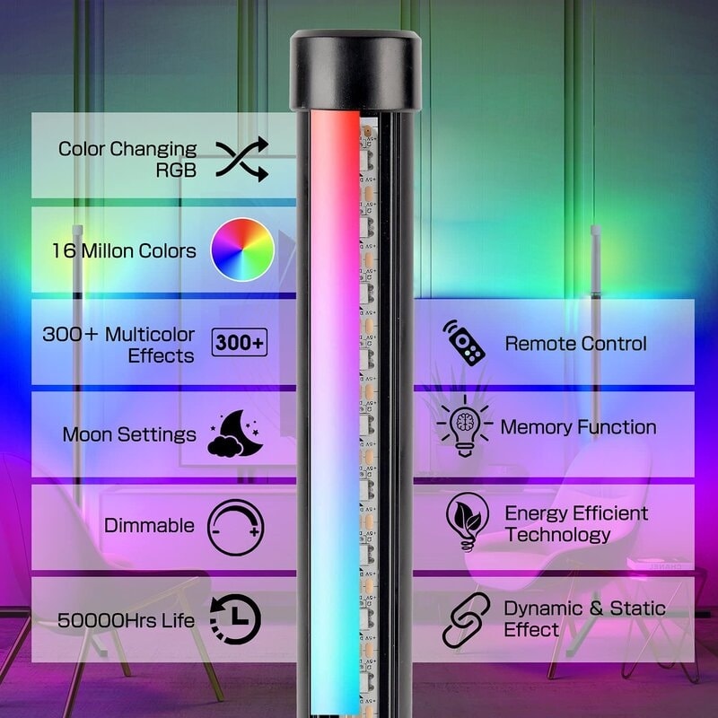 Lampada da terra angolare RGB Minimalism - Set da 2