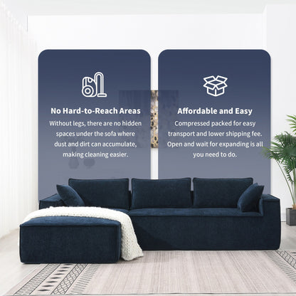 Divano componibile modulare in stile minimalista, set di divani in ciniglia antirughe, divano compresso a L per soggiorno