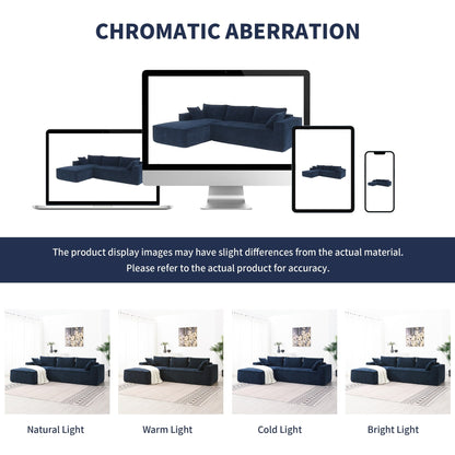 Divano componibile modulare in stile minimalista, set di divani in ciniglia antirughe, divano compresso a L per soggiorno