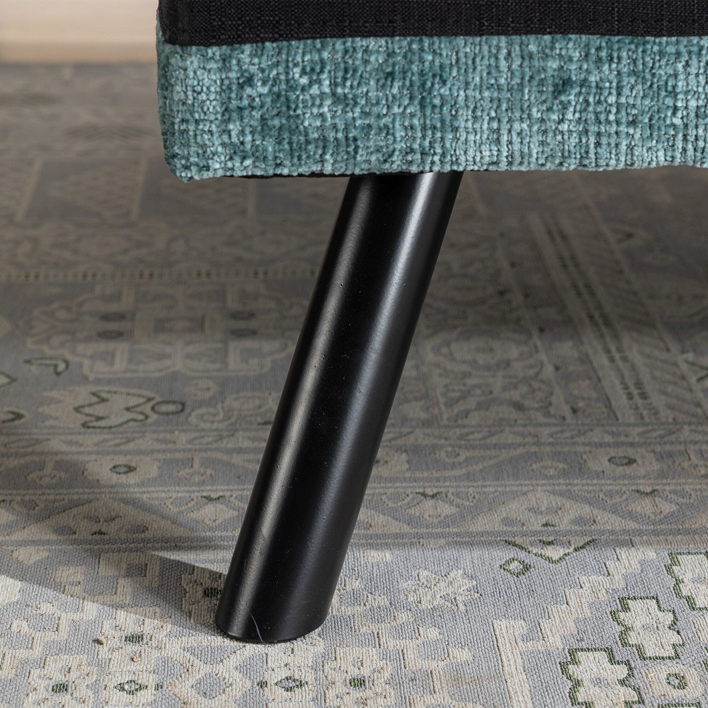 Divano letto futon convertibile in ciniglia verde menta da 75,6 pollici con gambe in metallo per soggiorno