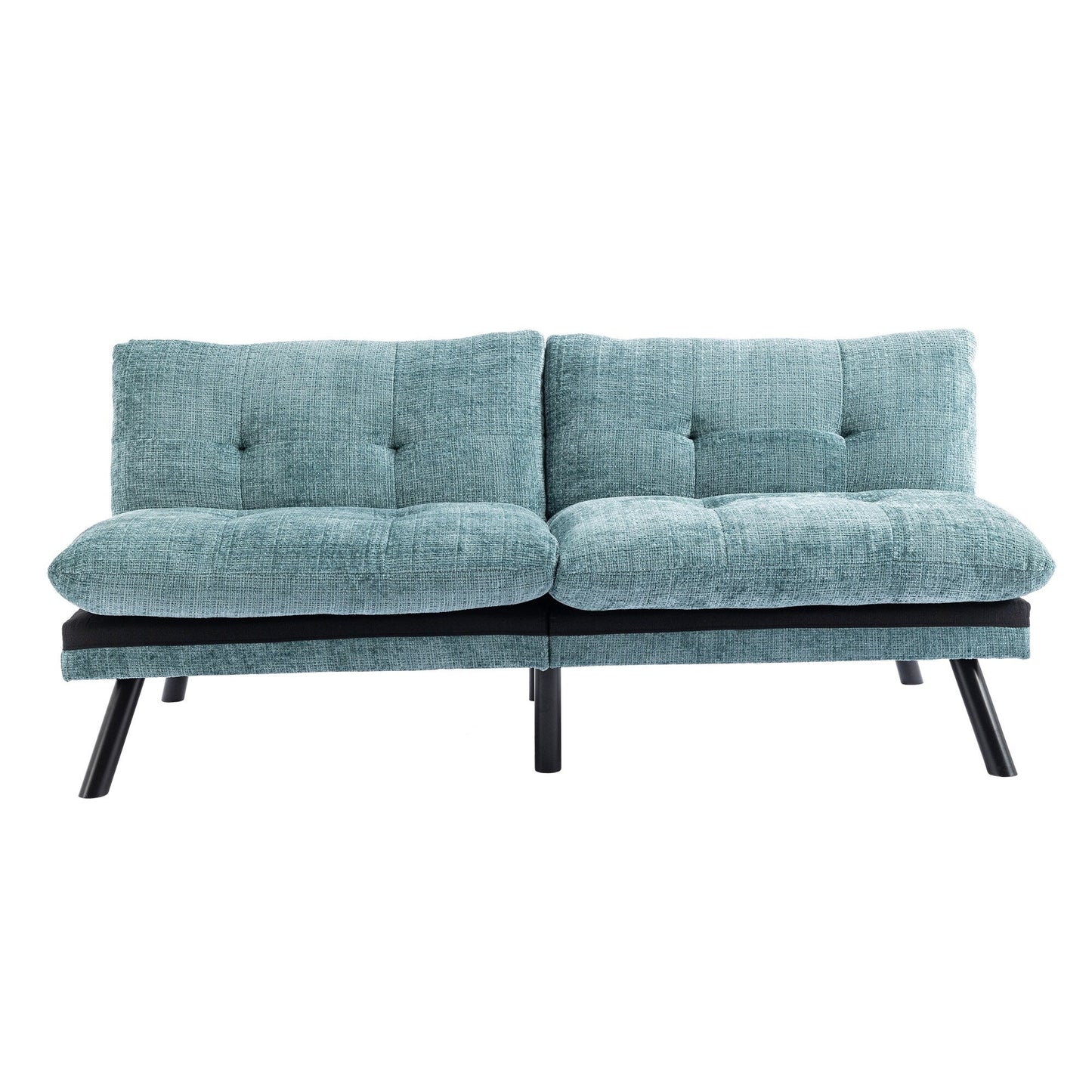 Divano letto futon convertibile in ciniglia verde menta