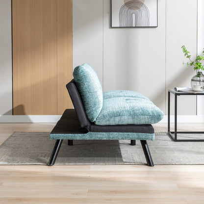 Divano letto futon convertibile in ciniglia verde menta