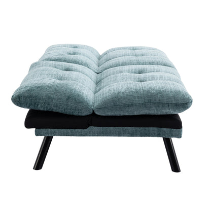 Divano letto futon convertibile in ciniglia verde menta