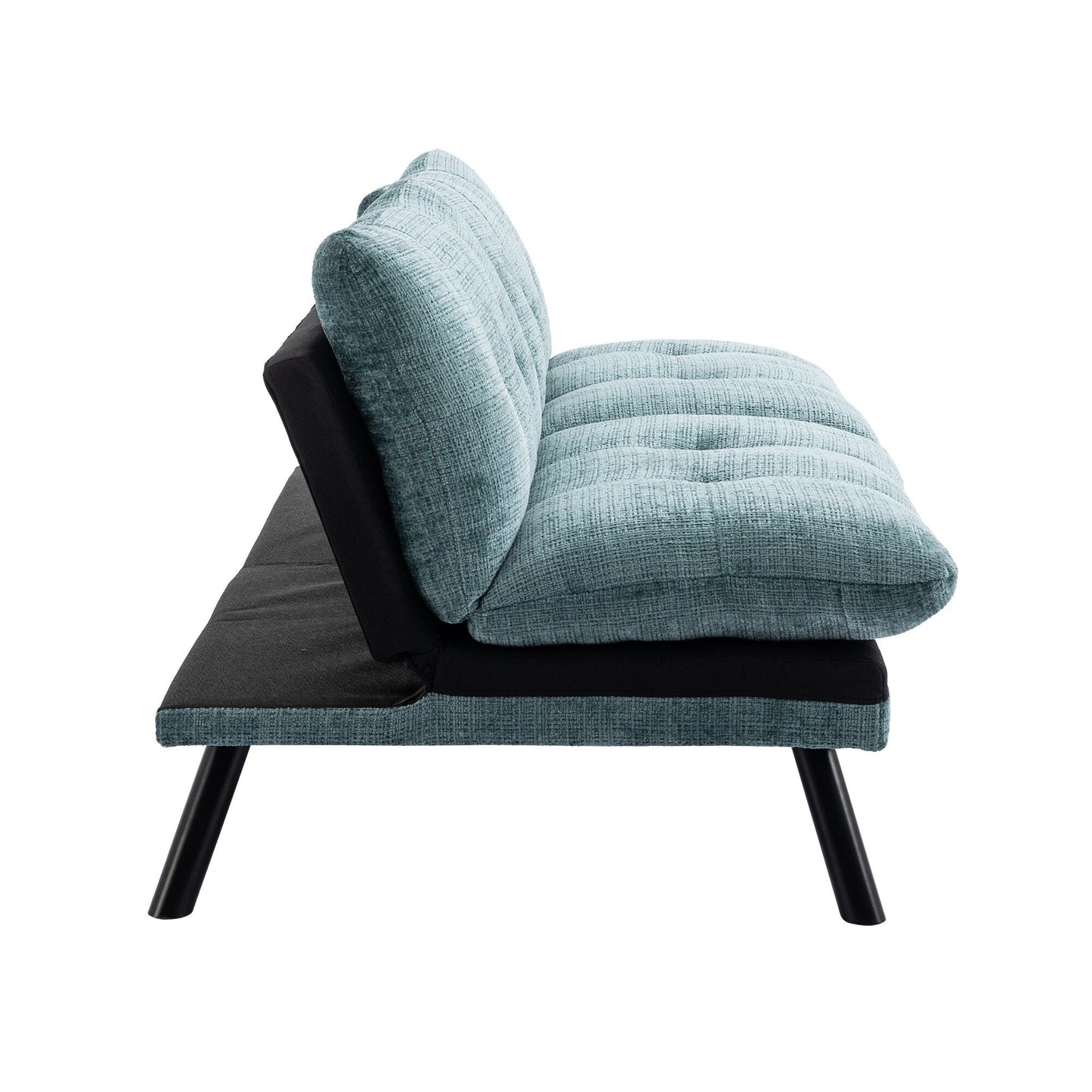 Divano letto futon convertibile in ciniglia verde menta