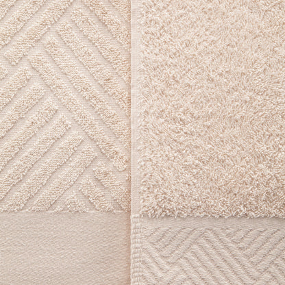 Set di asciugamani da 6 pezzi in 100% cotone egiziano di qualità superiore con motivo a intreccio