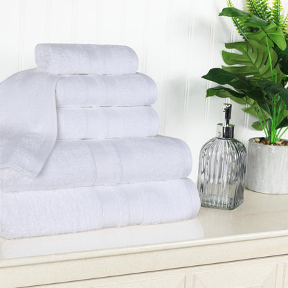 Set di 6 asciugamani in cotone di qualità superiore ad asciugatura rapida e altamente assorbenti