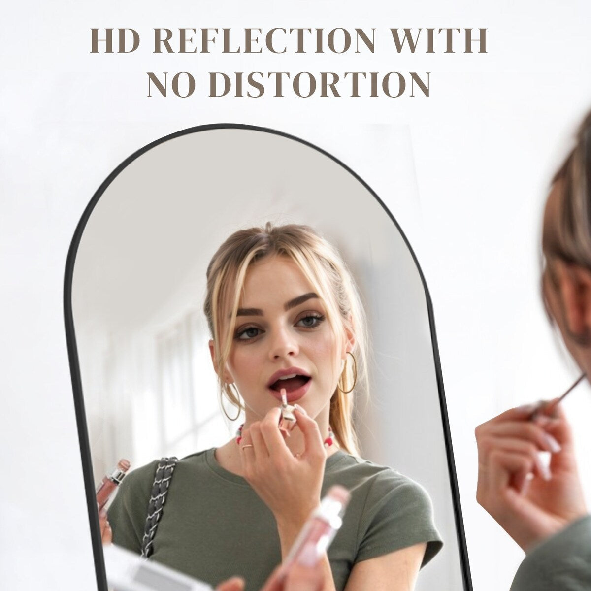 Specchio da parete a figura intera con vetro infrangibile, da terra per camera da letto e guardaroba