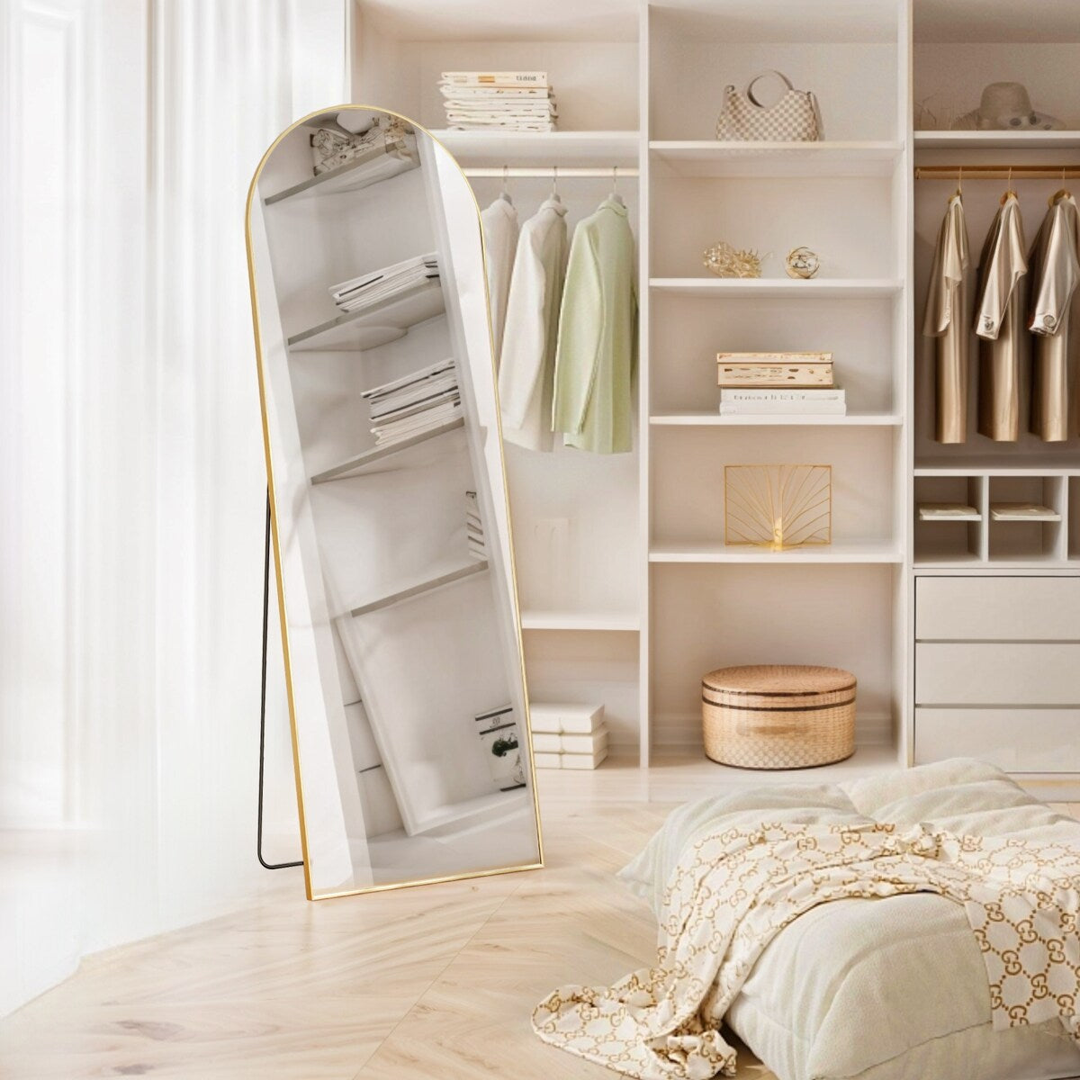 Specchio da parete a figura intera con vetro infrangibile, da terra per camera da letto e guardaroba