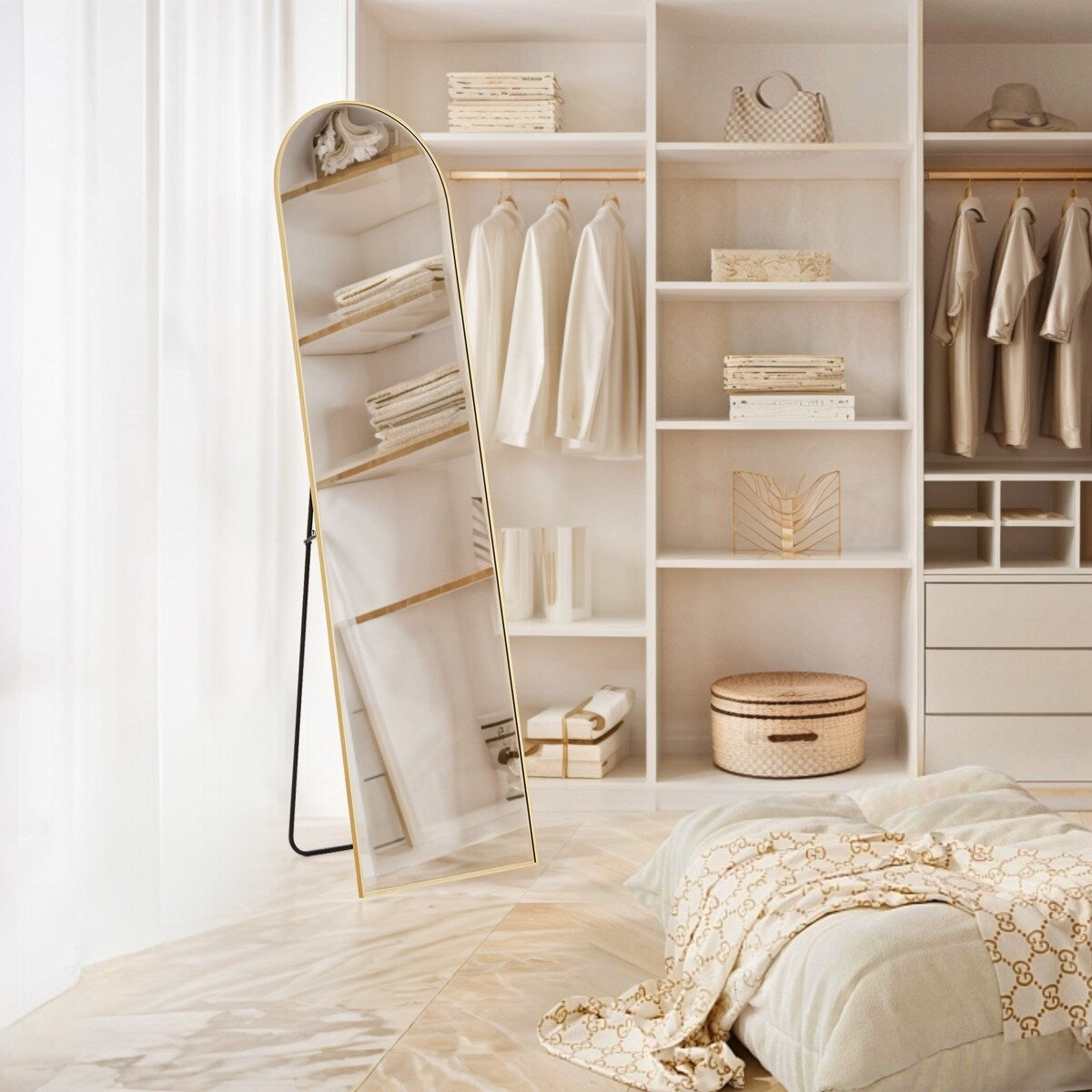 Specchio da parete a figura intera con vetro infrangibile, da terra per camera da letto e guardaroba