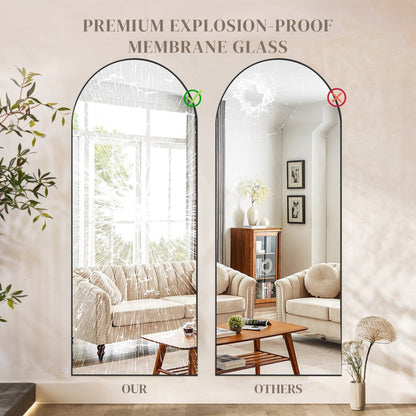 Specchio da parete a figura intera con vetro infrangibile, da terra per camera da letto e guardaroba