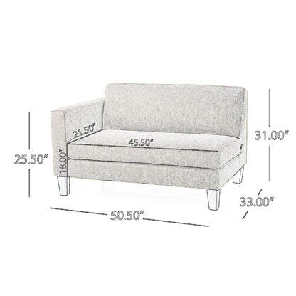 Divano Miry a 3 posti, 2 cuscini, gambe in legno di betulla, poliestere grigio classico