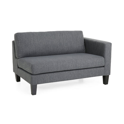 Divano Miry a 3 posti, 2 cuscini, gambe in legno di betulla, poliestere grigio classico