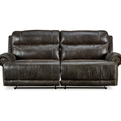 Divano reclinabile Mitch Power, in similpelle grigio scuro, 90 pollici