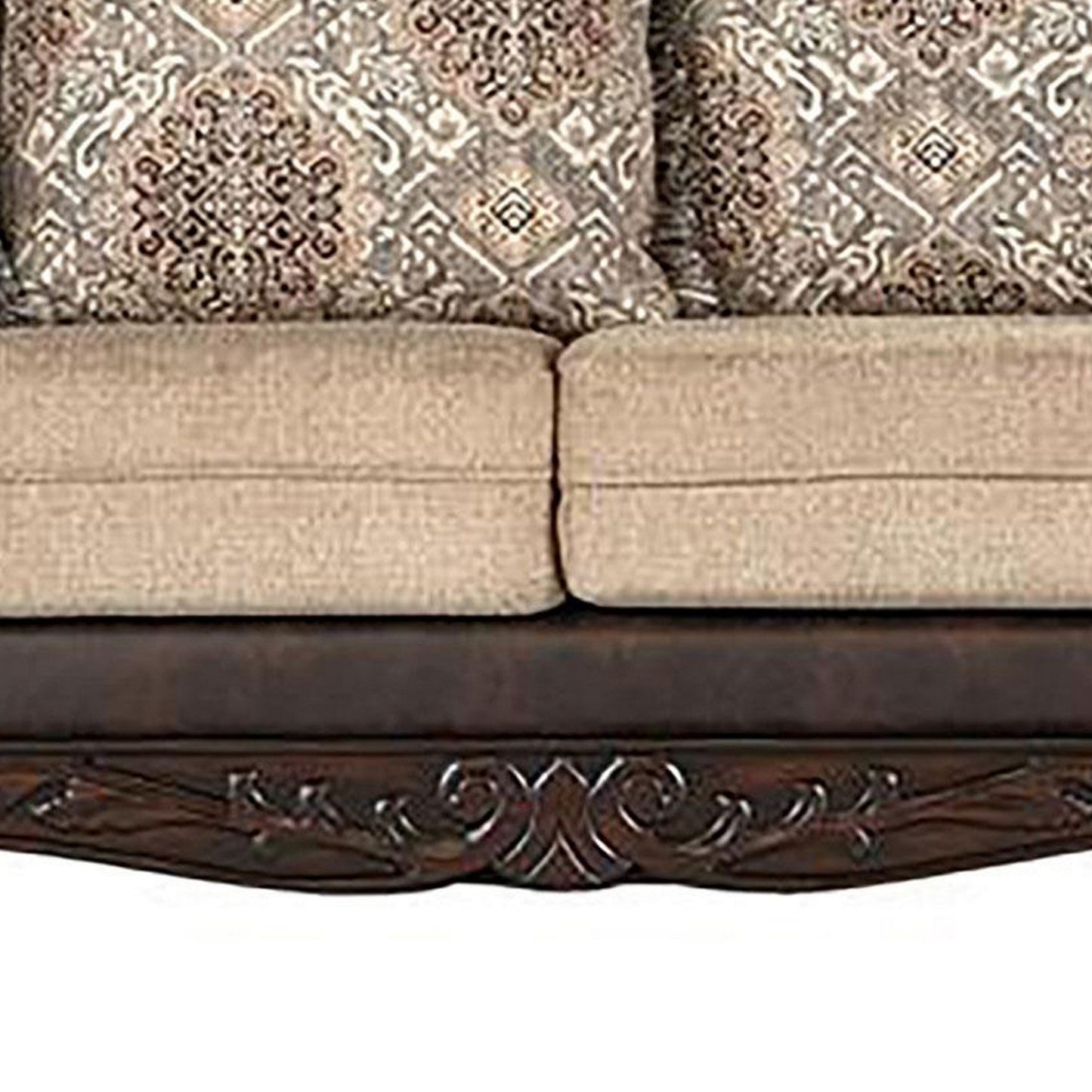 Divano Miva da 93 pollici con cuscini, braccioli classici arrotolati, similpelle marrone