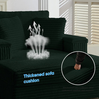 Poltrona chaise longue in velluto a coste Mixoy da 42'' con pouf contenitore e braccioli, poltrona reclinabile imbottita