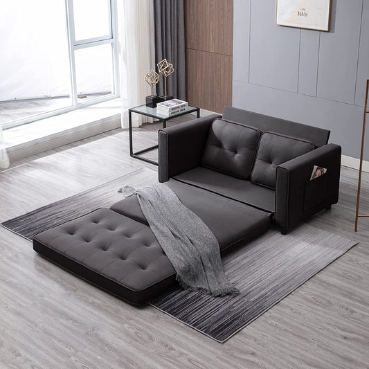 Divano letto moderno Mixoy, divano letto estraibile 3 in 1 con materasso pieghevole in tre parti