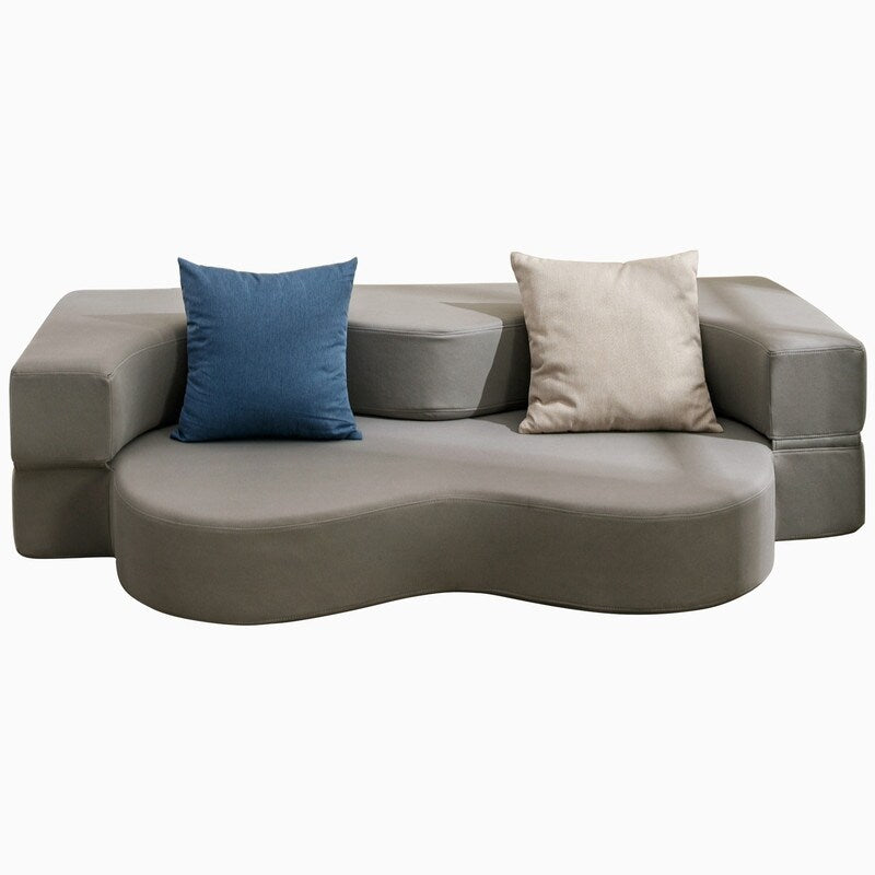 Divano letto futon trasformabile Mixoy, pieghevole, materasso pieghevole in schiuma, divano letto in tessuto, divano da pavimento, letto