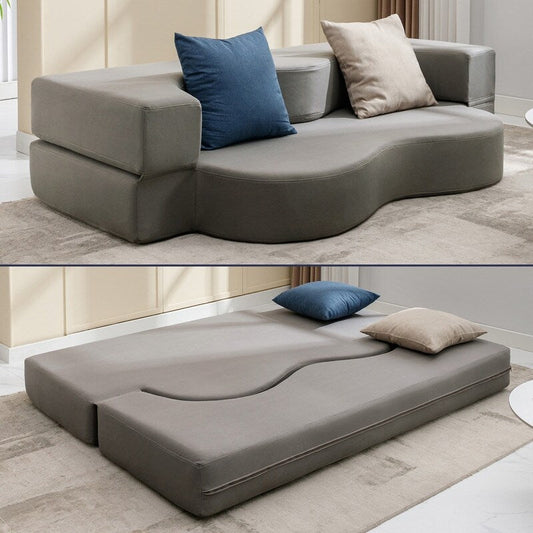 Divano letto futon trasformabile Mixoy, pieghevole, materasso pieghevole in schiuma, divano letto in tessuto, divano da pavimento, letto