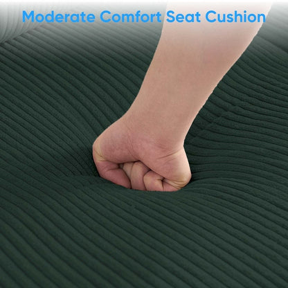 Divano componibile modulare convertibile a forma di U in velluto a coste Mixoy, divano imbottito a 4 posti con pouf mobile