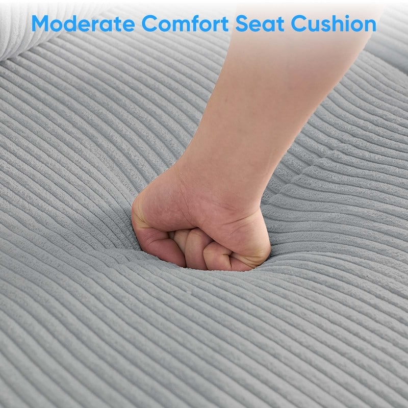 Divano componibile modulare convertibile a forma di U in velluto a coste Mixoy, divano imbottito a 4 posti con pouf mobile